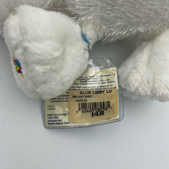 White Plush Bunny Toy for Small Pets Webkinz - Picture 5 of 5